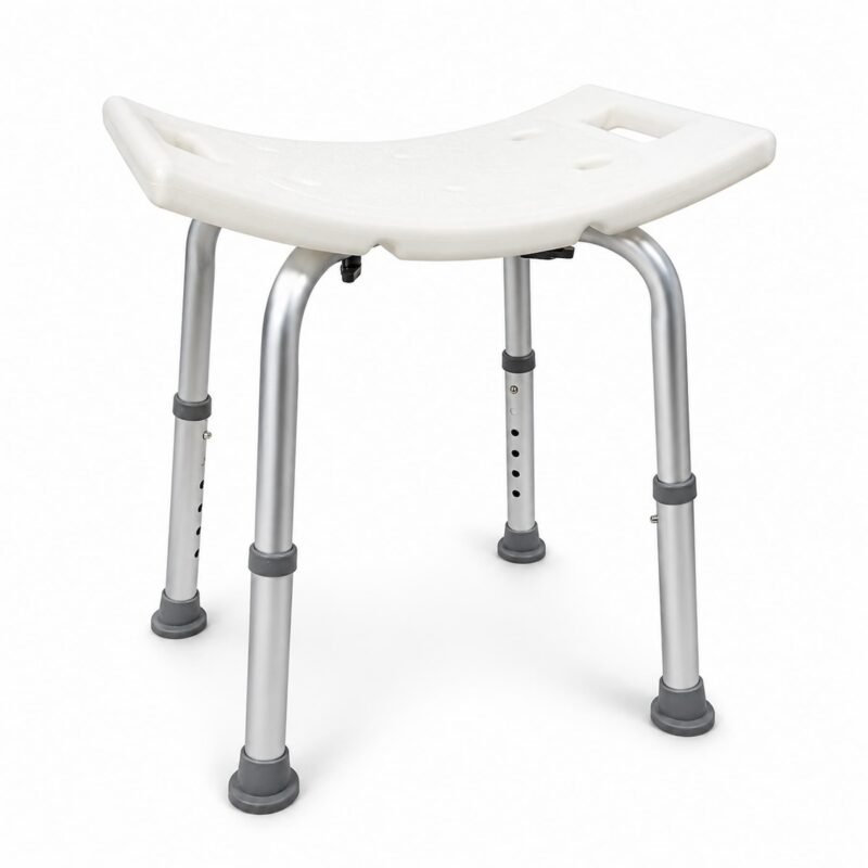 Adjustable Shower Stool with Padded Seat - Bathroom Safety Bench for Seniors