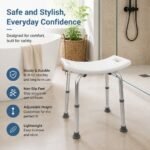 Adjustable Shower Stool in Modern Bathroom - Safe and Stylish Design